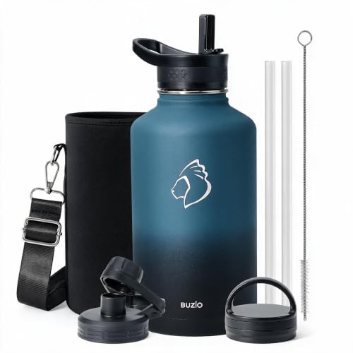 Half Gallon Water Jug Insulated Stainless Steel (64 Ounces / Indigo Crush)