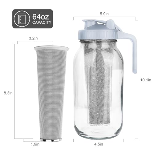 Cold Brew Coffee Maker (Gray / 64 Ounces)