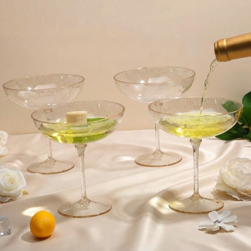 12 Pcs Detachable Martini Glasses 9oz Disposable Plastic Coupe Cocktail Dessert Glassware Set for Champagne Wine Wedding Birthday Holiday Party Supplies (12 Count)