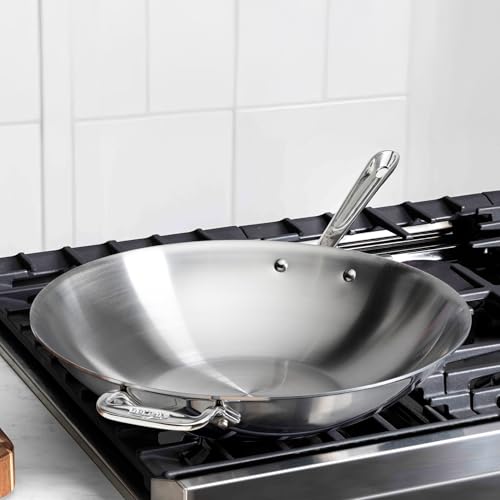 D3 Stainless Steel 14" Wok Pan with Lid