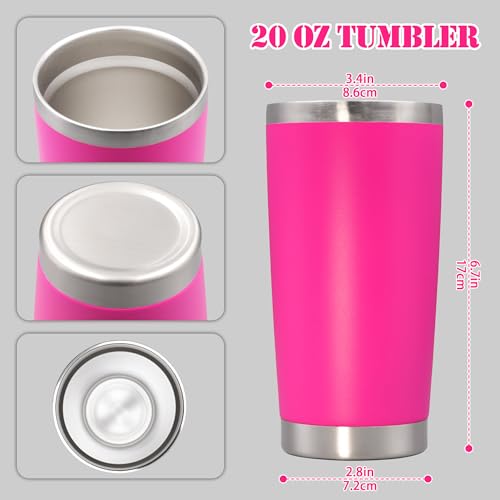 20 oz Tumbler Insulated Tumblers Stainless Steel Coffee Mug (Hot Pink)