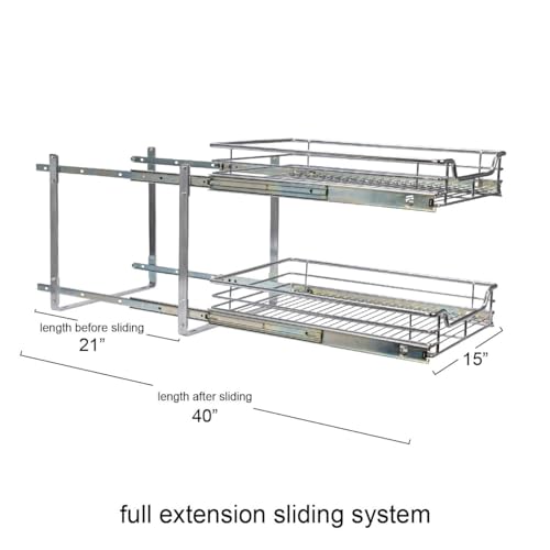 Chrome Plated Steel Dual (Dual Slide / 15" - Extended)