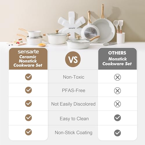 16Pcs Ceramic Cookware Set Non toxic