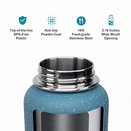 40oz Insulated Stainless Steel Water Bottle with Straw & 3 Lids (40 Ounces / Starry Pacific)