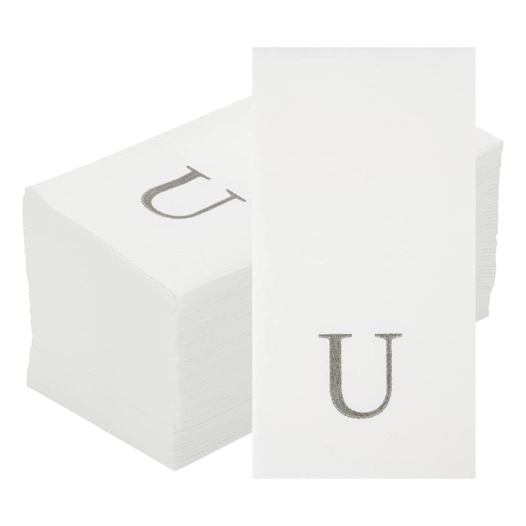 Silver U White Linen Feel Guest Towel Napkin (2000 Count)