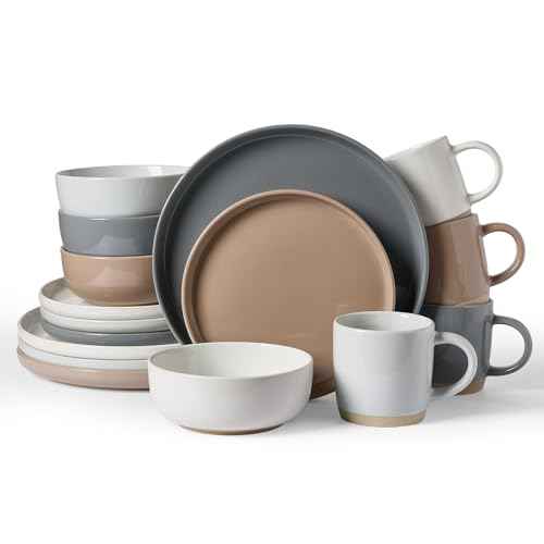 Milkyway 16 Piece Dinnerware Set with Mugs (Multicolor / Service for 4 (Include Mugs))