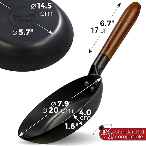 7.9" Pre Seasoned Carbon Steel Frying Pan (7.9 inches)