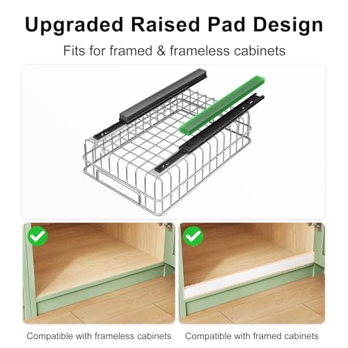 Pull out Cabinet Organizer ((11.8"W x 16.5"D x 4.7"H))