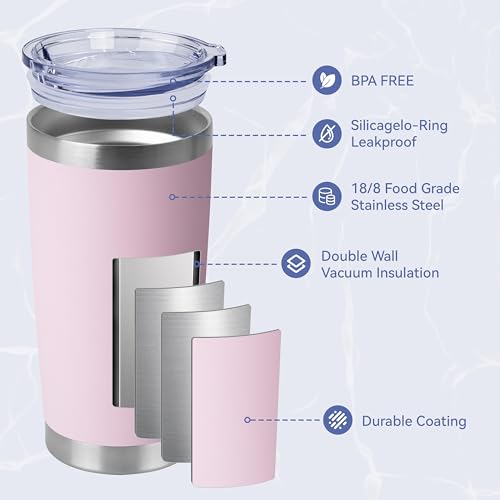 20oz Stainless Steel Tumblers Bulk (Light Pink-A / 12 Count (Pack of 1))