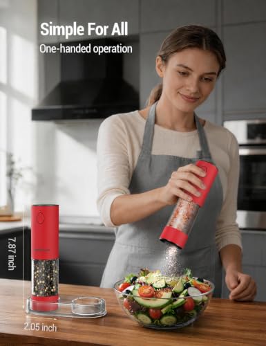 Electric Salt and Pepper Grinder Set (Large / Empire Red)