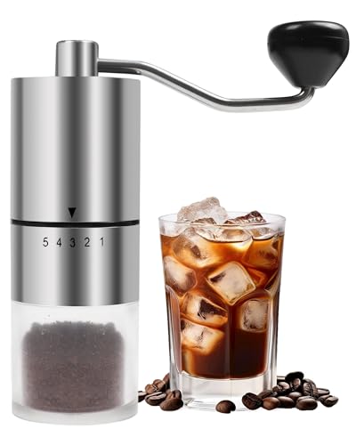 Manual Coffee Grinder With Ceramics Burr For Espresso (Sliver)