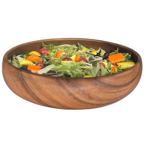 Woodard & Charles Acacia Wood Large Multipurpose Serving Bowl (10" x 1.75" Set of 1)