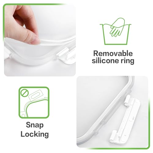 24pc Glass Food Storage Containers with Lids (White / 12 Pack)