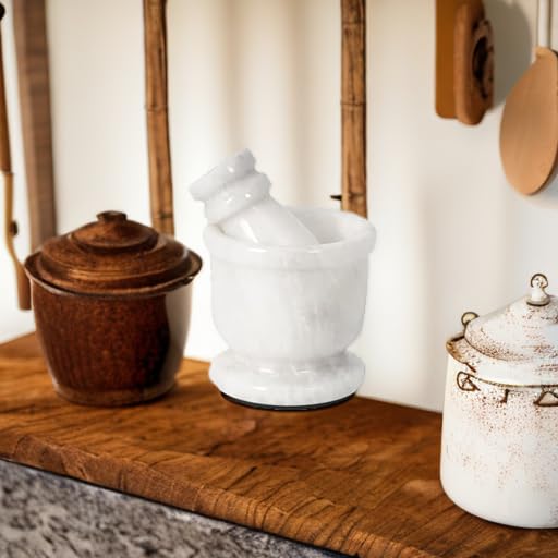Marble Mortar and Pestle Set Small Spice Grinder & Herb Grinder