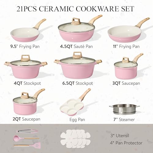 21pcs Ceramic Cookware Set