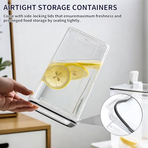 4pc 6.5L Large Airtight Plastic Canisters with Lids (4 pcs(6.5L))