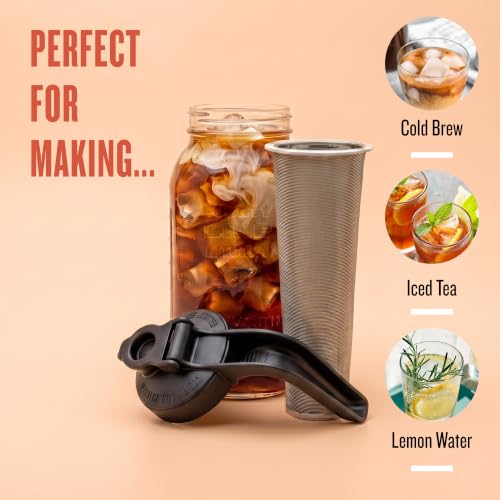 64oz Cold Brew Coffee Maker with Leak Proof Lid (64 oz / Black)