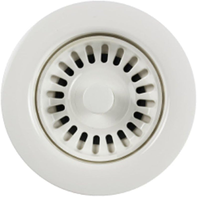 Houzer 190-9261 - 3-1/2 Inch Polar White Kitchen Sink Basket Strainer, Durable Food Catcher Stopper for Metal Kitchen Sink, Ideal for Filtering Waste and Preventing Clogs