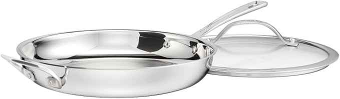Cuisinart PureClad™ PureClad™ Triple-Ply 12" Stainless Steel Skillet with Helper Handle and Cover. PCT22-30HC