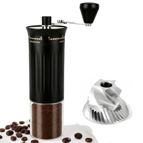 Mini Manual Coffee Grinder With 56 Adjustable Settings (M07 Black / Steel Burr)