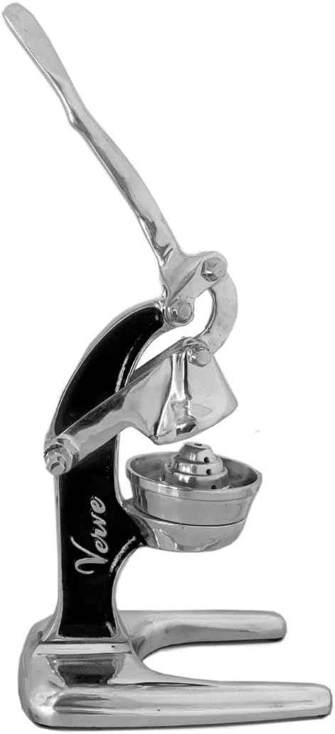 Artisan Cast Aluminum Professional Grade Manual Hand Press Juicer for Orange, Grapefruit, and Large Citrus Fruits Morning Drinks, Cocktails, or Cooking by Verve CULTURE - Black - Large 14x9x17