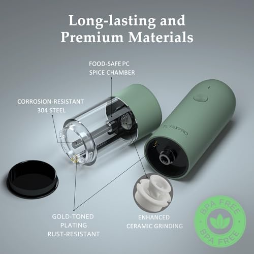 Electric Salt and Pepper Grinder Set (Sage)