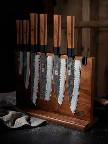 7 Pcs Knife Set with Magnetic Knife Block
