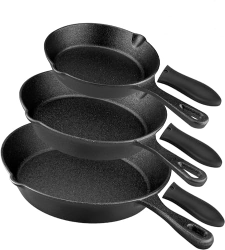 Cast Iron Skillet Set 3 Piece 6 8 10 Inch Pre (6.8.10)