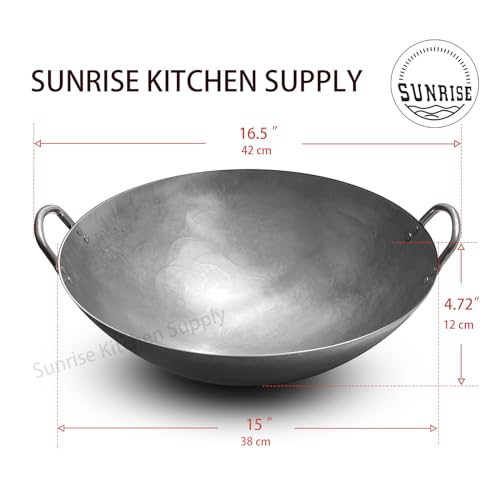Kitchen Supply Heavy Duty Hong Kong Style Carbon Steel Wok