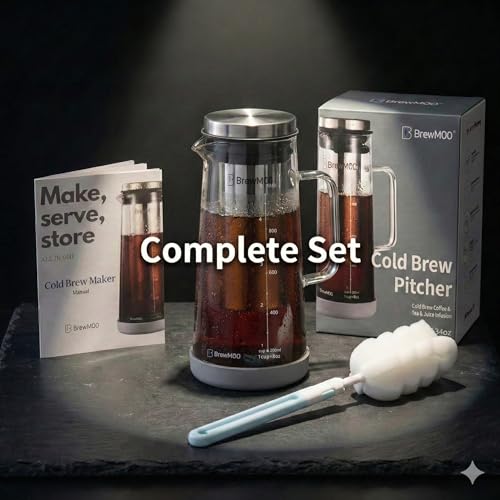 Airtight Cold Brew Coffee Maker Pitcher (Gray / 34 Ounces)