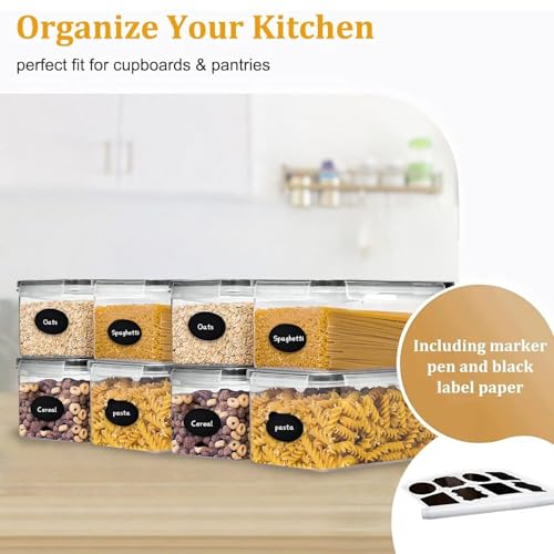 8pc 3.2L Airtight Canisters with Lids (8 pcs(3.2L))