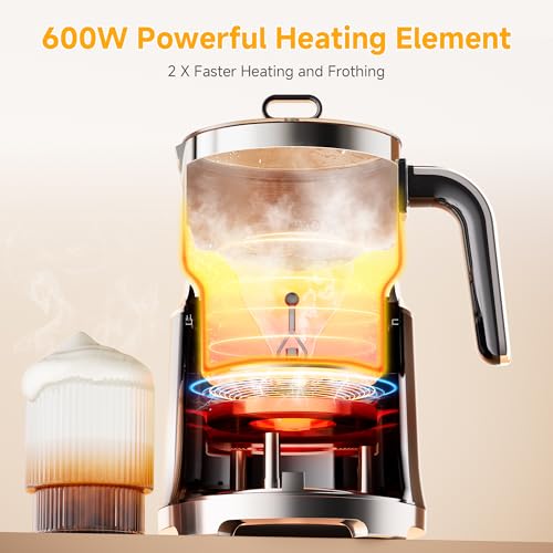 6-in-1 Electric Milk Frother and Steamer, Large Capacity Foam Maker