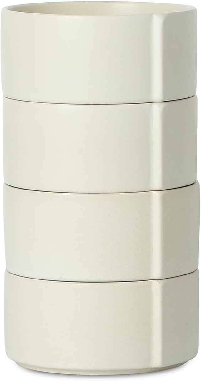 Stone Lain Bao 4-Piece Bowl Set Stoneware, Beige