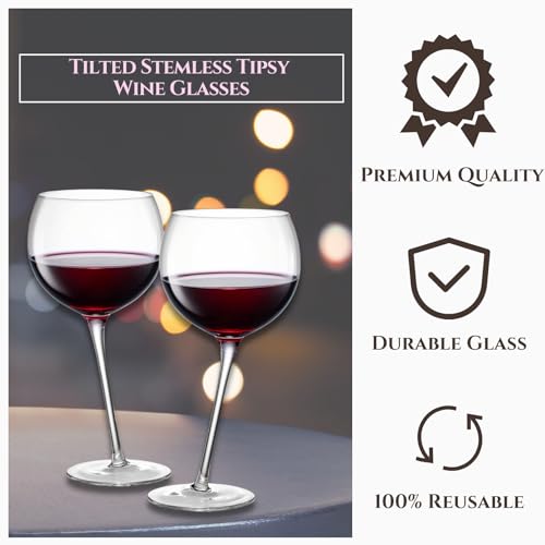 Drunk and Tipsy Funny Leaning Wine Glasses