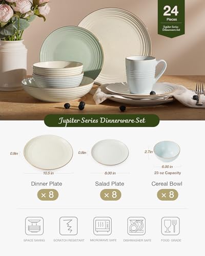 Jupiter Dinnerware Sets (Multicolor / 24)