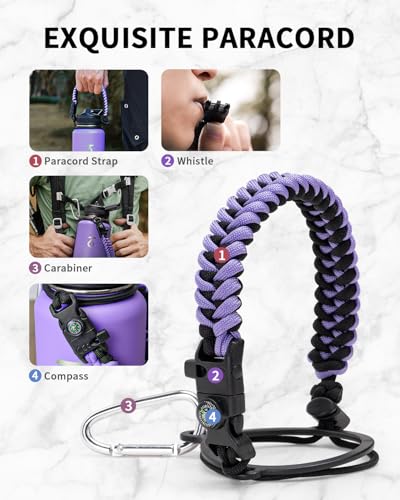 32 oz Water Bottle Insulated Fits in Any Car Cup Holder with 2 Lids (32 Ounces / Dark Purple)