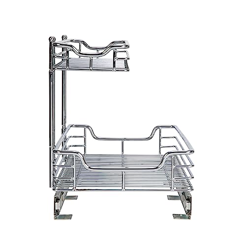 Glidez 2‑Tier Large Multipurpose Chrome‑Plated Steel Pull‑Out (Undersink / 12.25" - Extended)