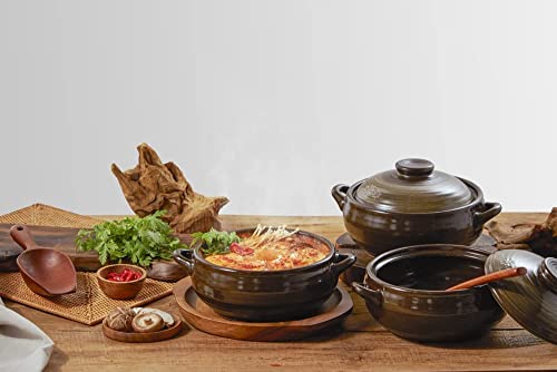 Dolsot Korean Stone Bowl Clay Pots For Cooking Korean Pot Ceramic Cooking Pot Korean Stone Bowl Onggi Kimchi Stone Donabe Crazy Claypot Ttukbaegi With Lid 뚝배기