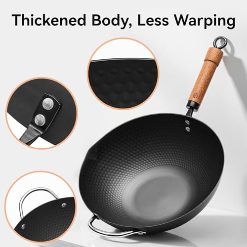Flat Bottom Wok Pan (12.6 inch / 15.2inch)