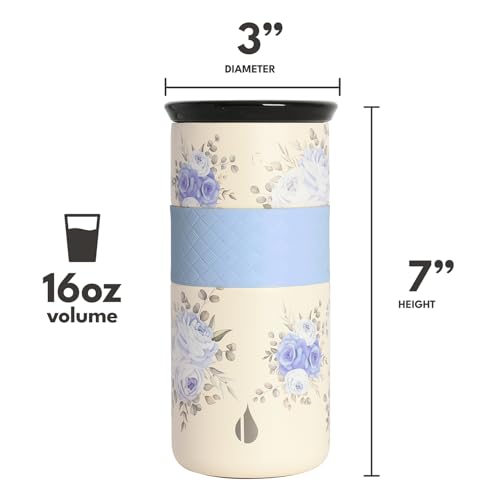 Artisan 16oz Triple (16 Ounces / Blue Blooms)