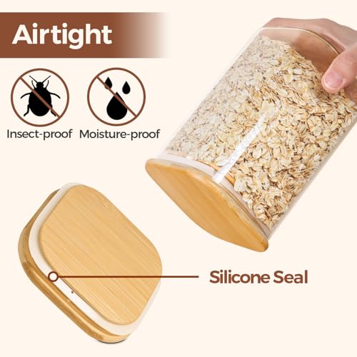 Square Glass Containers with Lids 0.7 Qt (0.7 qt x 4)