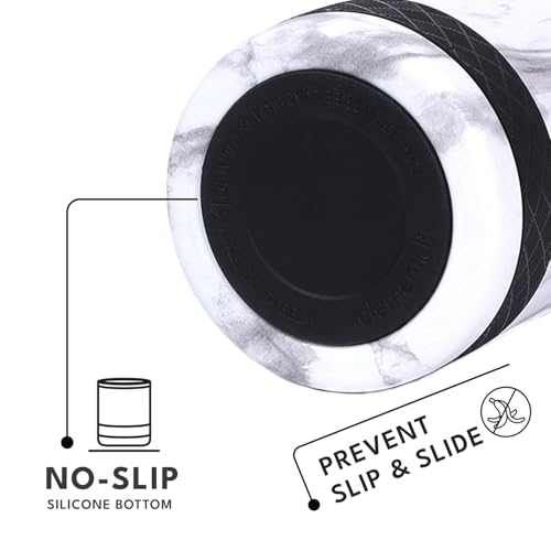 Recess Lowball 10oz Stainless Steel Tumbler Whiskey Glass w (10 Ounces / White Marble)