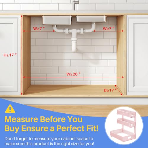 Under Sink Organizer (1-Pack / Pink)
