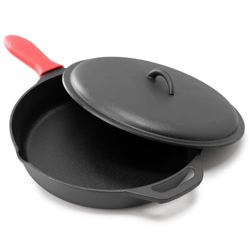 12 Inch Pre Seasoned Cast Iron Skillet with Cast Iron Lid (12 Inch Skillet / 12 Inch Skillet)