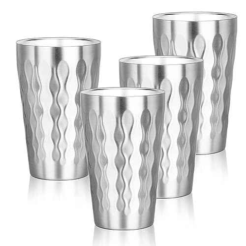 Stainless Steel Double Wall Cups (fire diamond-patterned / 16oz,4pcs)