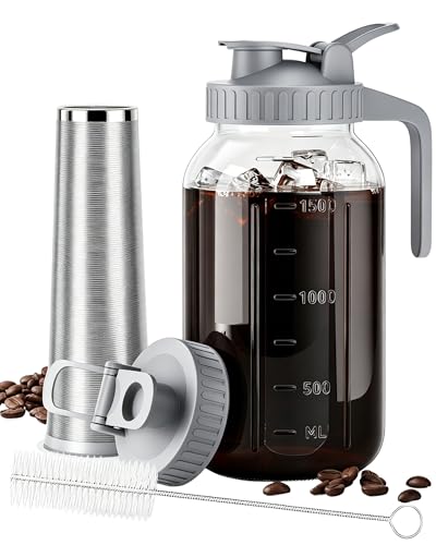 64 oz Cold Brew Coffee Maker (64 oz-Grey-1 Pack)