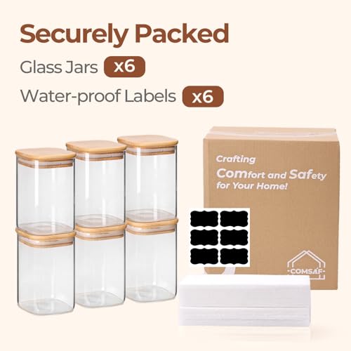 Glass Storage Containers with Lids 1.2 Qt (1.2 qt x 6)