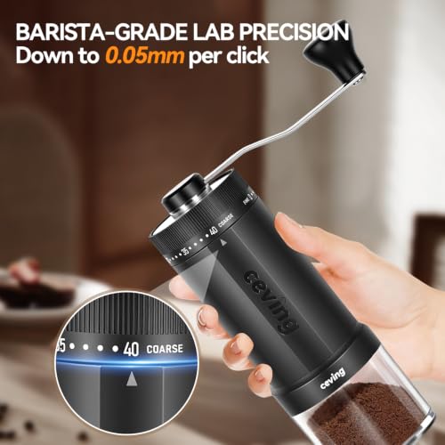 World's First 60g Large Capacity Manual Coffee Grinder (MEGA PRO Gray / Steel Burr)