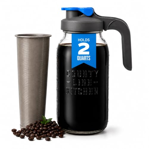 64oz Cold Brew Coffee Maker with Leak Proof Lid (64 oz / Gray)