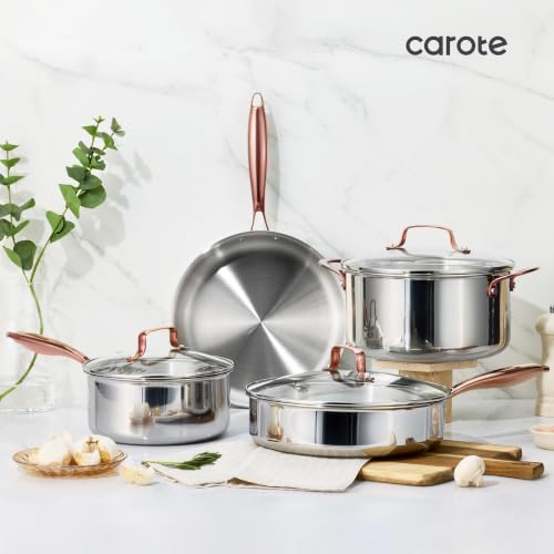 30 PCS Tri Ply Stainless Steel Cookware Set Pots and Pans Set